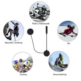 V5S Motorcycle Helmet Bluetooth Headset IPX7 Waterproof with FM Radio & Hands-Free Call Wireless Riding Communication