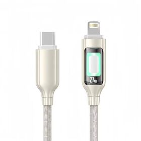 Cable de Datos Carga Rápida PD 30W con Luz Arcoíris de Aleación de Zinc para Teléfono Tipo C