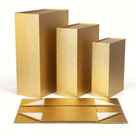 Customized Gold Hot Stamping Logo Large Black Magnetic Folding Packaging Gift Box for Packing