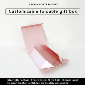 Boîte cadeau pliante monobloc - Boîte pliante personnalisée à rabat magnétique - Boîte rigide intégrée - Boîte personnalisée haut de gamme en forme de livre