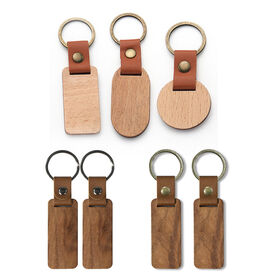 Wholesale Creative Engraved Wooden Key Pendant Gift Laser Laser Blank Wooden Keychain