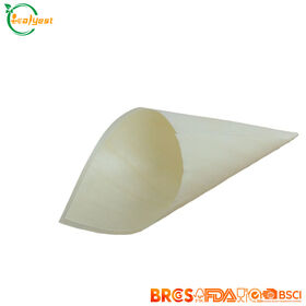 155 mm Disposable Wooden Cone Customized Packing for all kinds of fruits cake and sauce
