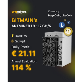 AntMiner L9 17G Vivez le plaisir palpitant du minage, comme une promenade en montagnes russes !