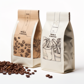 Impression numérique bas MOQ Sacs d'emballage de café personnalisé avec valve et fermeture à glissière