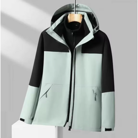 Drei-in-Eins-Jacke für Herbst und Winter, abnehmbar, winddicht, Teambekleidung für Bergsteigen im Freien, verdickte Fleecejacke