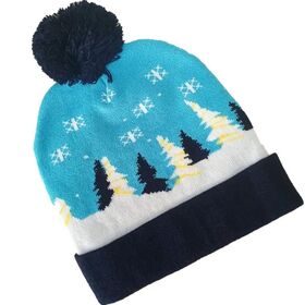 Hochwertige, langlebige Jacquard-Strickmütze aus Acryl, individuelle Größe, Fabrikpreis, mit LED-Leuchten