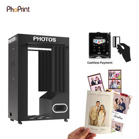 Korean Touch Screen Instant Print Enclosure Photo Booth Vintage Photo Booth for Weddings Bars Party Events Banquets