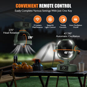 Multi functional camping lamp fan 16000mAh high battery remote control timed automatic shaking stall artifact