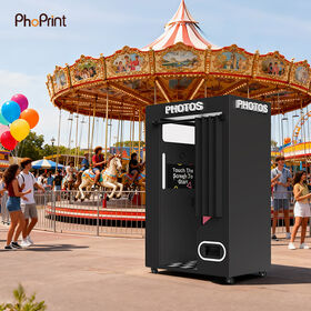 Portable Passport Photos Instant Prints Photo Booth Enclosure Self-Service Photo Booth for Events and Holiday Party