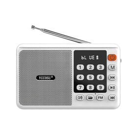 Yccosu 832 Multifunktionale Tragbare Radio MP3 für Senioren, Mini-Lautsprecher mit Karten-/USB-/BT-Player, Taschenlampe, Kunststoff, LED-Anzeige