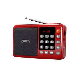 T-832 Multifunktionaler tragbarer MP3-Player für ältere Menschen, Mini-Karte, USB-Flash-Laufwerk, BT-Lautsprecher, Taschenlampe, Kunststoff, LED-Anzeige