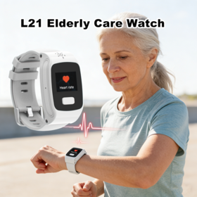 Alarma de Seguimiento de Ritmo Cardíaco SOS para Mayores con Llamada Bidireccional / Portátil / Reloj de Monitoreo de Salud