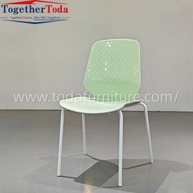 Modern Ergonomic Conference Chair Stackable PP Plastic Green for School Training Areas Steel Frame