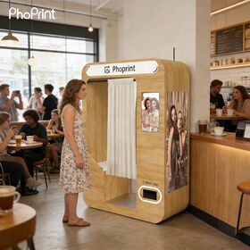 Hot Sale Phoprint Bar Event Shopping Mall Enclosed Photo Booth Koisk With Payment Photo Booth Machine
