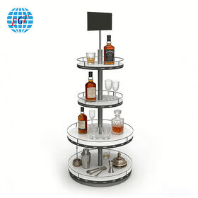 Estantería de Exhibición de Metal para Tiendas de Vinos y Licores, Exhibidor Personalizado para Minoristas, Estantes para Supermercados