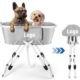 Precio barato personalizado plegable mascota bañera cinco diferentes alturas ajustable perro gato ducha bañera estación