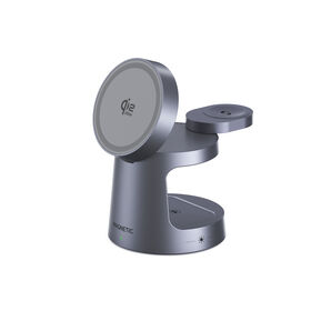 Carregador sem fio magnético dobrável certificado Qi2.2 W108 três em um