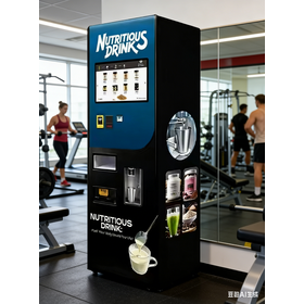 Dispensador automático de proteínas 24 horas, ideal para gimnasios, hospitales y otros entornos.