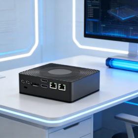 Mini PC AMD Ryzen 5 7 AI, Mini PC Box Dual LAN, Barebone Computer mit Display, Ryzen Systemeinheit Mini PC