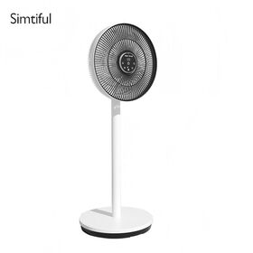 SIMTIFUL Intelligenter Teleskopischer Faltbarer Stand-/Schreibtischventilator mit Sprach- oder Gestensteuerung, Geräuscharm, Umweltfreundlich, Tragbar & Platzsparend