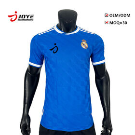 Jersey Sepak Bola Poliester 100% Berkualitas Tinggi untuk Dewasa, Lengan Pendek Musim Panas