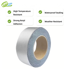 UV Resistant Durable Aluminum Foil Butyl Tape, Waterproof Repair Tape for Roof Leak & Pipe Sealing