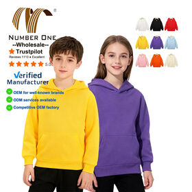 Sweat à Capuche Personnalisé pour Enfants, Sweat-shirt Uni Printanier et Automnal pour Filles et Garçons, Vêtements pour Enfants, Vente en Gros de Hoodies Unis