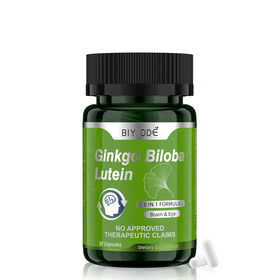OEM Private Label Ginkgo Biloba Lutein Kapseln 6-in-1 Gehirn-Augen-Unterstützung Kräuterergänzung