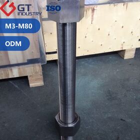 Batang Ulir ASTM A320 B8 B8M A193 B8C B8T SS321 SS347 347 321 347H 1.4541 1.4550 DIN Baut Stud Baut Baja Tahan Karat dengan Mur Heksagonal