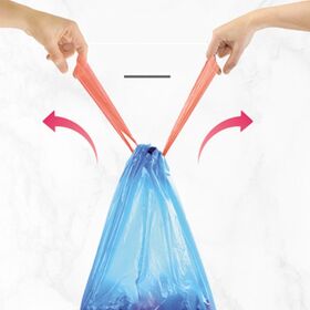 HDPE Leak-Proof Drawstring Trash/Grabage/lawn Bags: For Kitchen, Lawn & Heavy-Duty Trash