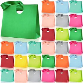 Paper Gift Bags with Ribbon Handles Are Reusable for Birthdays Christmas and Other Occasions.