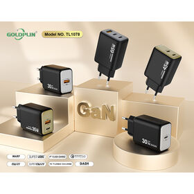 Cargador Rápido GaN Goldplin TL1078 Pin EU PD/A+C/A+C+C 25W/30W/45W/65W Soporte SKD OEM ODM