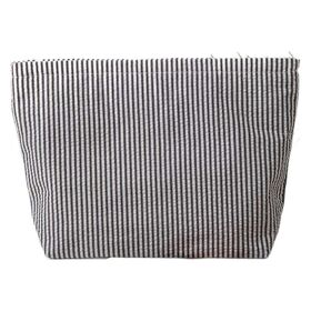 Bolsa de Cosméticos de Moda para Mujer de Venta Caliente, Bolsa de Maquillaje con Cremallera Rayada de Gran Capacidad, Bolsa de Maquillaje con Logotipo Personalizado