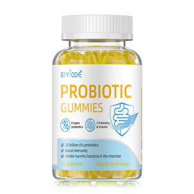 Private Label Probiotic Gummies Manufacturer High Active Survival Rate Reduce Bloating Feeling 8 Probiotic Strains