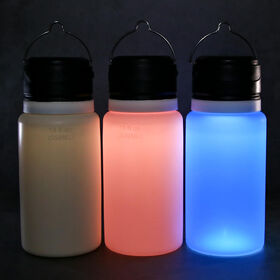 Taza y Botella de Agua Plegable Inteligente, Botella de Agua Plegable de Silicona Especial con Luz LED