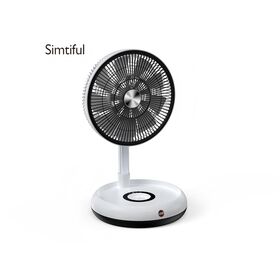 SIMTIFUL Tragbarer 13-Zoll-Klappventilator, 6000mAh Akku, Fernbedienung, 7 Geschwindigkeiten, Oszillierend, Timer, Einziehbarer Ständer