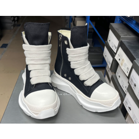Wholesale Rick Owens thick lace-up canvas shoes, high-top shoes, men's thick-soled heightening shoes rick owens shoes for men