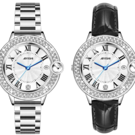 سعر المصنع، خدمة جيدة، ساعة يد نسائية مقاومة للماء، سوار فولاذي، ساعة يد أنيقة مرصعة بالألماس للفتيات، ساعة كوارتز