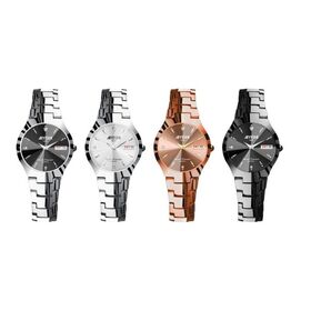 Bestseller Partner-Armband aus Wolframstahl - Partneruhren mit leuchtendem Quarzwerk für Damen und Herren