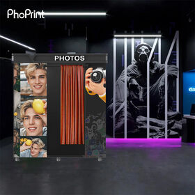 Phoprint 21.5 Inches Touch Screen Dslr Photo Booth Self Service Photo Booth Machine With Printer for Bars Party Events Banquets