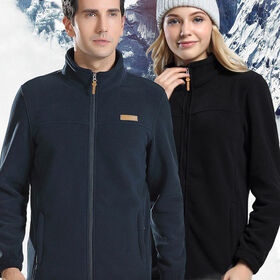 Jaket Olahraga Pria Wanita Lengan Panjang Micro Polar Fleece Ramah Lingkungan Berkualitas Tinggi Musim Dingin Luar Ruangan dengan Logo Kustom