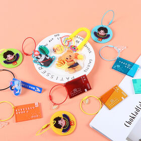 Chaveiro Acrílico Estiloso com Padrões Personalizados, Argola de Plástico, Brinde Promocional