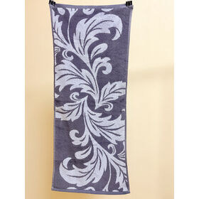 100% Baumwolle schwere Handtücher in Lila und zwei Farben mit Blatt-Jacquard-Muster für Fitnessstudio, Salon, Hotel, Geschenk