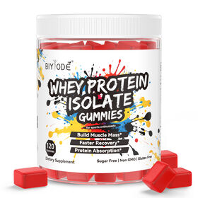 Venta al por mayor gummies proteína de suero sin azúcar aislado para gimnasio fitness y nutrición diaria apoyo