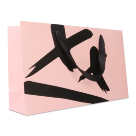Luxury Brand Custom logo Gift Paper Bag for Clothes pink Matte Garment Clothing Boutique Packaging Bags with Ribbon Handles