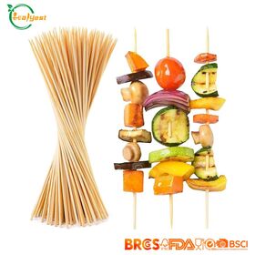 Espetos 100% bambu descartáveis biodegradáveis do alimento do FSC para o BBQ