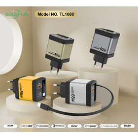 Kabel ekstensi charger Goldplin EU 1088 PPS/PD 65W/45W GaN, kepala pengisian cepat A+C, Pengisian lebih cepat dan aman, Mendukung OEM ODM SKD
