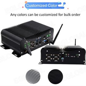 Mini PC Server Industrial Fanless Generasi ke-13 i7-1355U, 6x COM DB9, 2x 2.5G LAN, Dukungan Layar VGA + HD, Wi-Fi 3G/4G