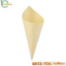FSC Eco-Friendly Disposable Wooden Cone Customized Packing for all kinds of sauce and cake