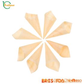 Disposable Wooden Cone Customized Packing for all kinds of sauce and cake